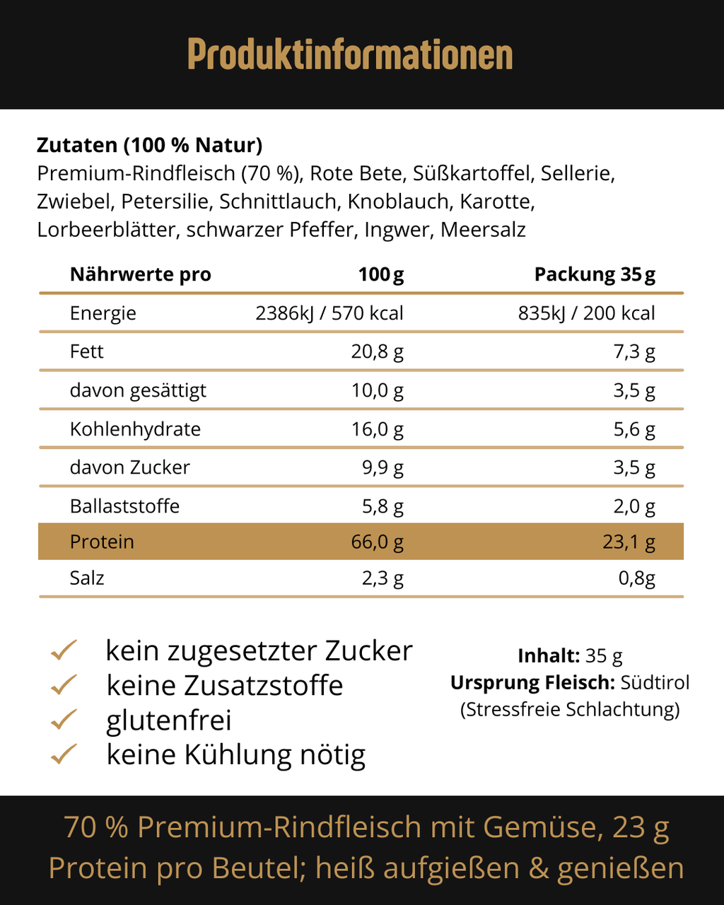 BEEF ESSENCE – Beef protein soup made from ethically sourced South Tyrolean beef